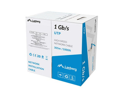 Lanberg Bobina UTP RJ45 1GB/S Solido Cca AWG23 305M Blue — image 1