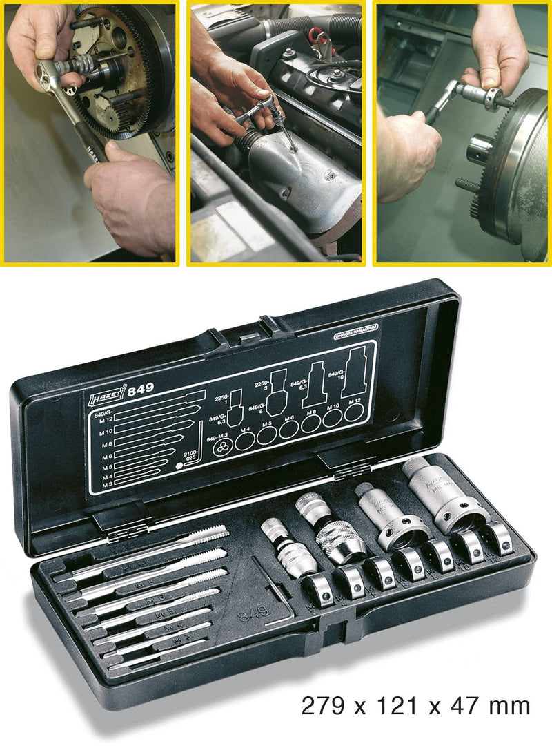 Hazet Set Of Corte Roscas 849, 21 Pieces Repair Roscas 849