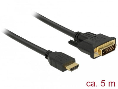 Delock HDMI Cable DVI 24 + 1M/M 5M Black — image 1