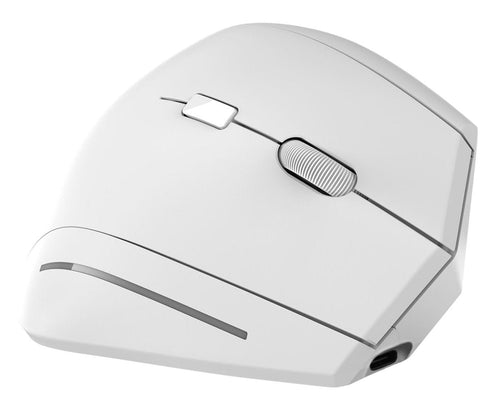 Tnb Ergo - Bluetooth + USB-A 2.4GHZ Rechargeable Vertical Ergonomic Wireless Mouse - White — image 1