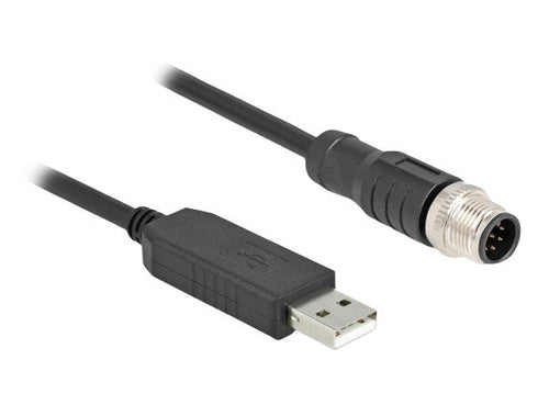 Delock 64257 Cable Connection Serie M12 With Chipset Ftdi, USB 2.0 Tipo-a Male a M12 RS-232 Male Codificación  — image 1