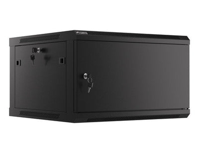 Lanberg Cabinet Rack 19 Assembly Wall 6U / 600X600 With Door Metal Black (paquete Flat — image 1