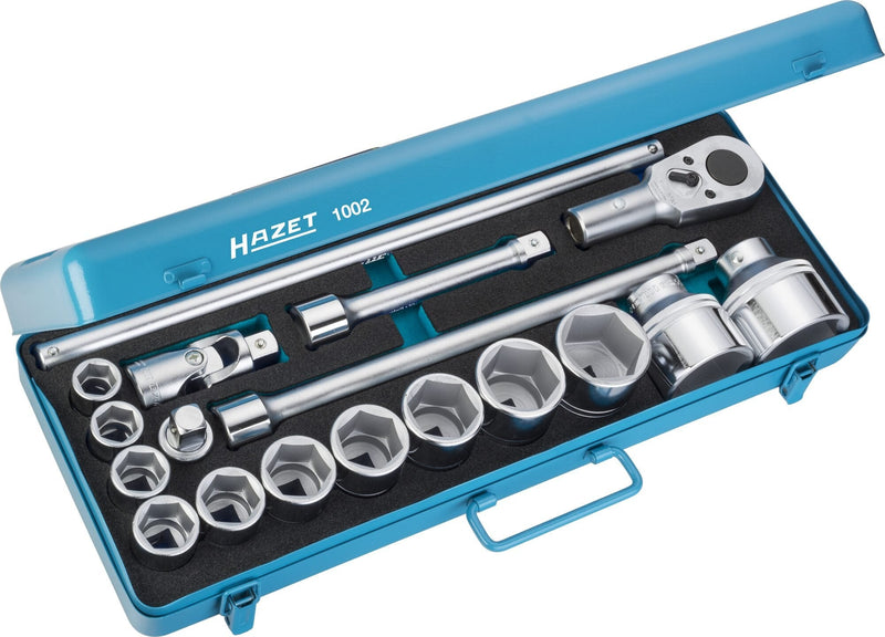 Hazet Set Of Keys Glass 1002, 3/4, 18 Pieces Set Of Tools Blue With Carraca Reversible 4000896001736.0