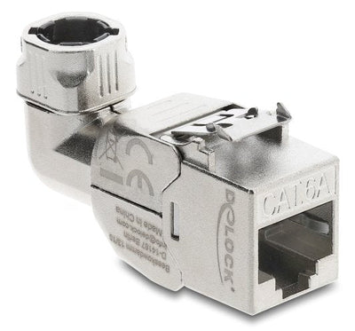 Keystone Módulo RJ45 Connector Female a Lsa CAT.6A With Metal Latch Without Tools 90° Acodable Apantallado — image 1