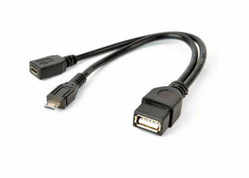 Gembird Adapter Otg Micro Usb(m) a Micro USB And USB (h) 0.15M Black — image 1