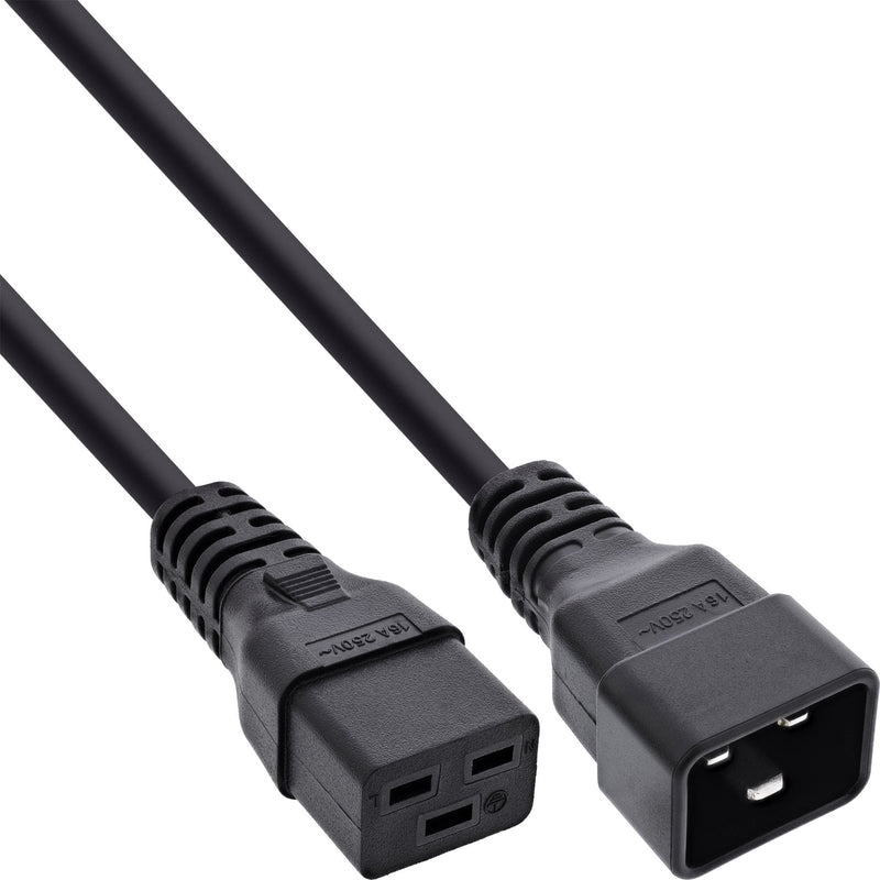 Inline Cable Power C19 a C20 3 Pines IEC Male a Female Black 0,5M