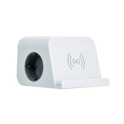 Base Combiflat 2 Sockets Schuko 16A 250V ~ + 2 USB a + 2 USB C + Charging Wireless With Stand And Fijación Whi — image 1
