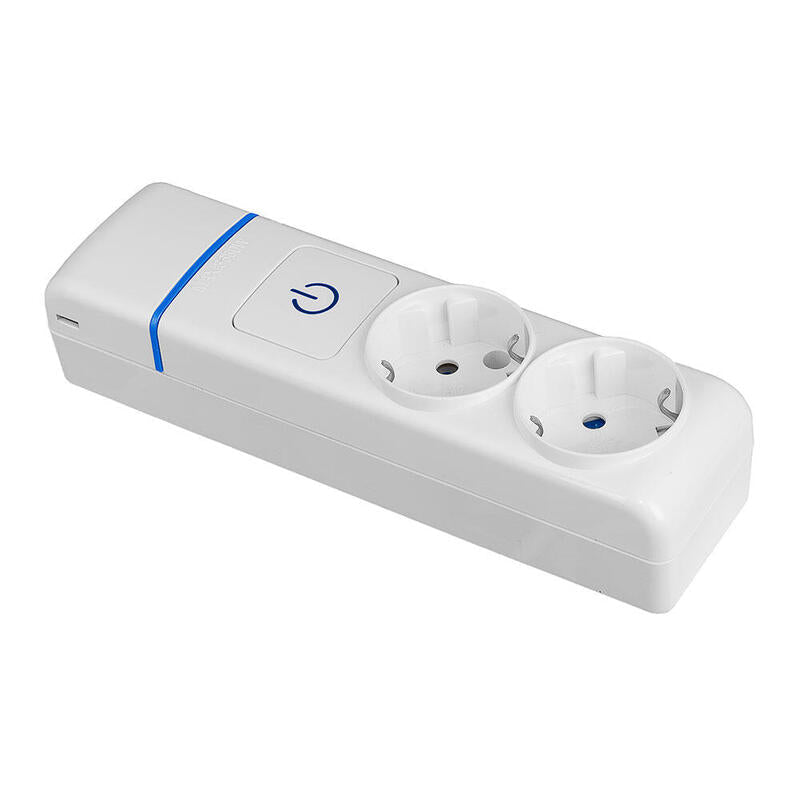 Solera Base Múltiple 2 Sockets 2P + T, 16A 250V With Switch Luminoso. 8002PIL