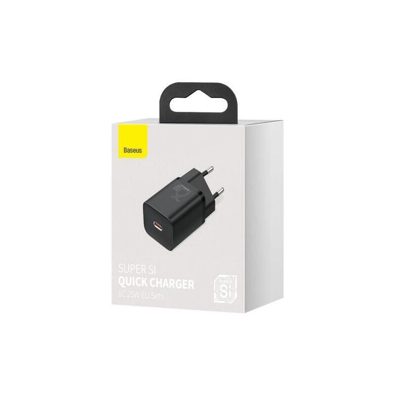 Baseus Charger USB-C 25W Super-si Quick Black CCSP020101