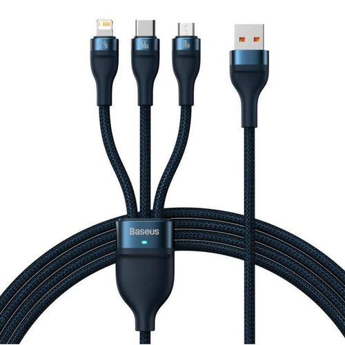 Baseus SUP0003353 USB Cable USB 3.2 Gen 1 (3.1 Gen 1) 1,2M USB a USB C/Micro USB-A/Lightning Blue — image 1