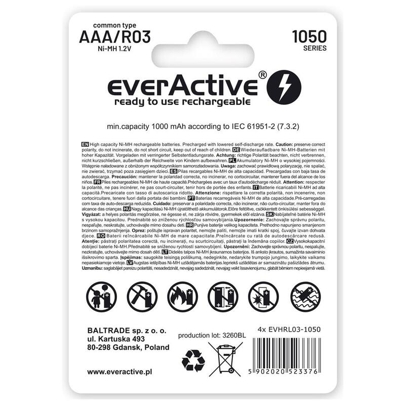 Batteries R03/Aaa 550MAH Blister 4 Ud. Infinity Line Technologia Ready To Use