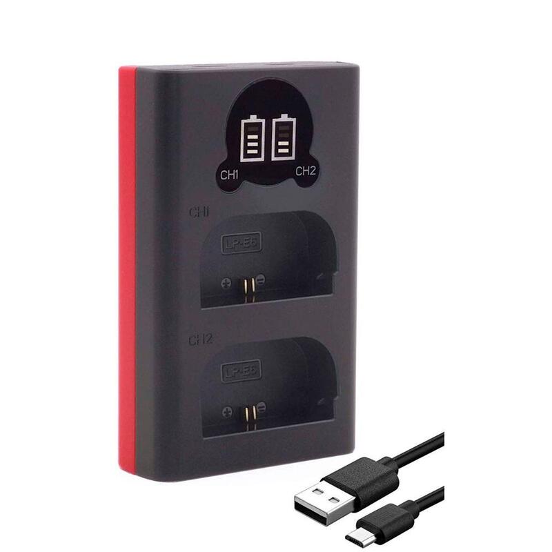 Baxxtar Pro Charger LCD Dual For LP-E6