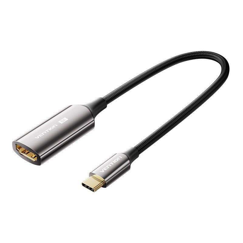 Cotton Braided USB-C To HDMI 8KCABL Converter 0.25M Black Zinc Alloy