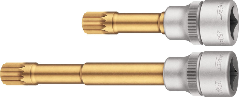 Hazet Set Of Puntas Screwdriver 2584-12/2, 1/2, Key Glass 2 Pieces Multidientes Internos Xzn With Espiga 25016