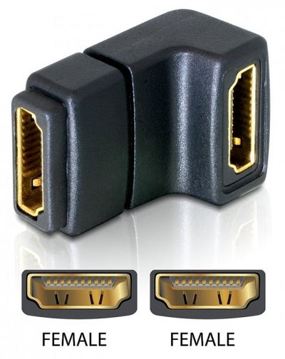 Delock Adapter HDMI Female HDMI Female Acodado 90º Down — image 1
