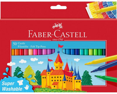 Faber-castell Castle Pack 50 Markers - Ink With Base Water Washable - Colours Surtidos — image 1