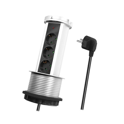 Logilink Power Strip Desk Retractable 3 Sockets 1.8M Pl SCHUKOX3/Ã˜ 10CM LPS235A — image 1