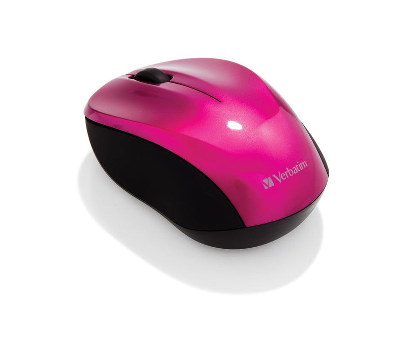 Verbatim Mouse Go Nano Wireless 1600PPP Compacto Ambidiestros Receptor USB Fucsia