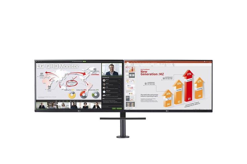 Lg 27 27QP88DP-BS QHD Ergo Monitor USB-C HDMI DP Black IPS