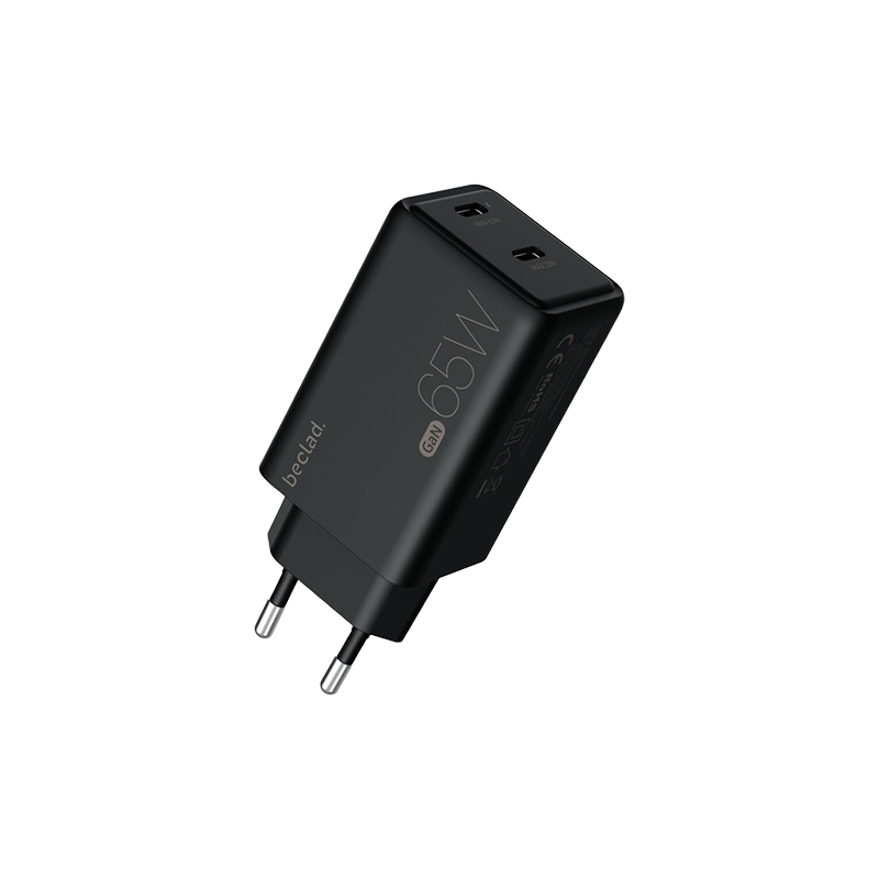 Beclad 65W Adapter 2 Port USB-C - Black