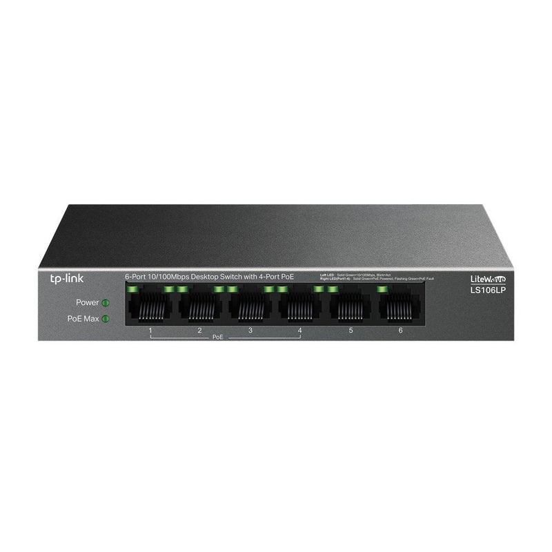 TP-Link Switch No Gestionable LS106LP Litewave 6P 10/100 4P PoE + Desktop Housing Metal No Rack