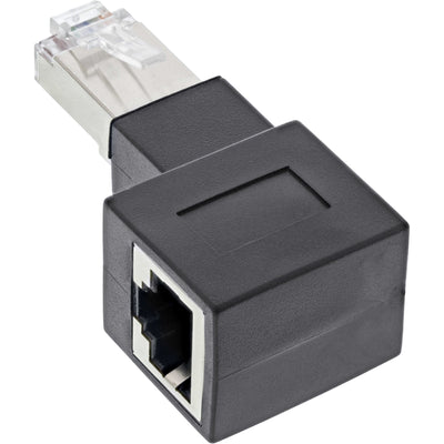 Inline Adapter Network Cable CAT.6A, Plug/Socket RJ45, Acodado 90° a Derecha — image 1