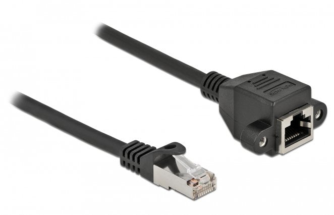 Delock Cable Extensión Network S/FTP RJ45 Male a RJ45 Female CAT.6A 25CM Black