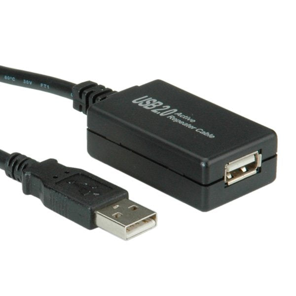 Value USB a/USB a M/F 12M USB Cable USB 2.0 Black