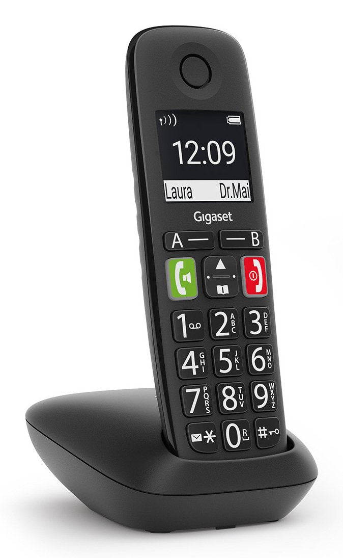 Gigaset Phone E290A Dect/Analógico Identificador Llamadas Black