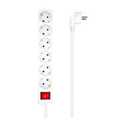 Aisens Power Strip Multiple 6 Sockets With Switch With Cable 3×1.5MM2 - 1.40M - White — image 1