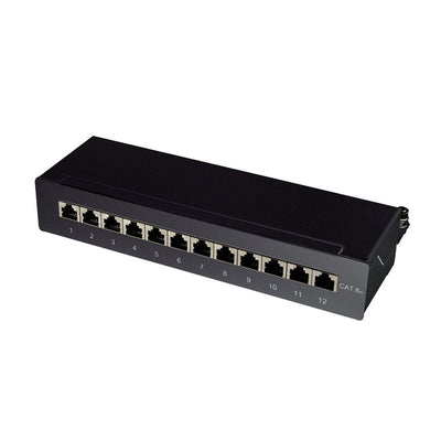 Logilink NP0019B Patchpanel Desk / Wall CAT.6A STP 12 Ports Black — image 1
