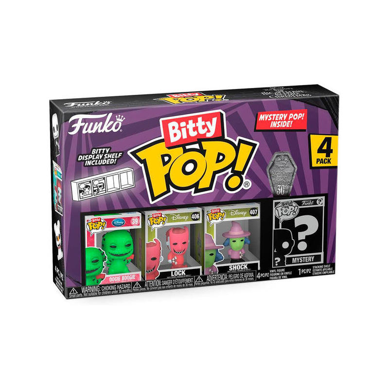 Blister 4 Figuras Bitty Pop Disney Pesadilla Antes Christmas Oogie Boogie