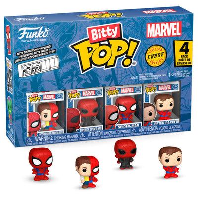 Blister 4 Figuras Bitty Pop Marvel Spider-man Parker Split — image 1
