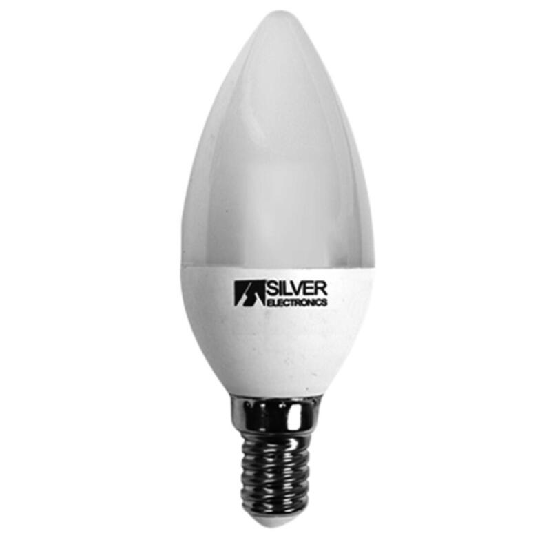 Bulb LED Decorativa Silver Electronic Candle 6W65W - E14 - 5000K - 550 Lm - Light Extra Calida - a +