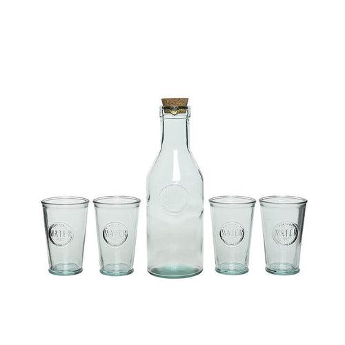 Bottle And 4 Glasses Glass 100% Reciclados — image 1