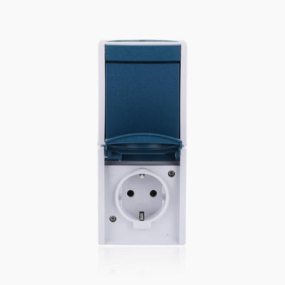 Busch Jaeger Ocean - Socket Power Kombination Switch Tilting - Ap Grey Blue Verdoso* — image 1