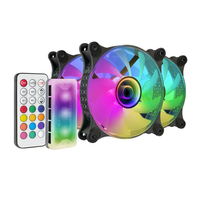 Mars Gaming Pack 3 Fans MF-3DKIT 12CM + Hub + Remote Control ARGB Black — image 1