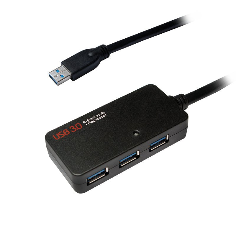 USB 3.0 Cable USB-A M To 4x USB-A F, Amplifier, Black 10M