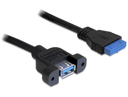 Delock 0.5M USB 3.0 F/F USB Cable 0,5M USB a Idc Black — image 1