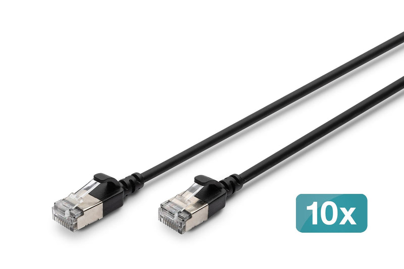 Digitus Network Cable CAT.6A F/FTP Slim 3M Negro 10 Unidades
