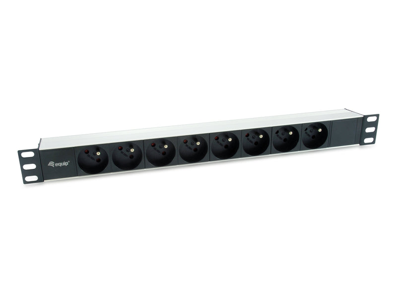 Power Strip Power Aluminium Rack 19 1U 8 Sockets Type Shucko Euro Cable 1.8M