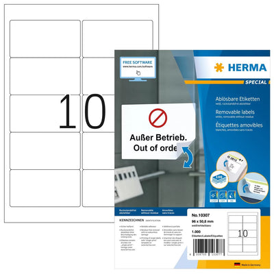 Herma Labels Dirección A4 White 96X50,8MM 1000 St. — image 1