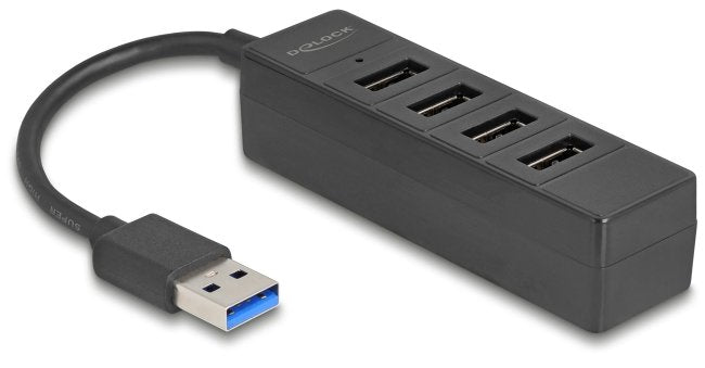 Delock Hub USB4 Port USB 5Gbps With 4 X USB Typ-a Female Black