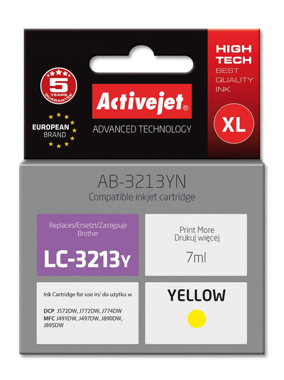 Activejet Ink AB-3213YN Printers Brother, Spare Part Brother LC3213Y Supreme 7ML Yellow — image 1