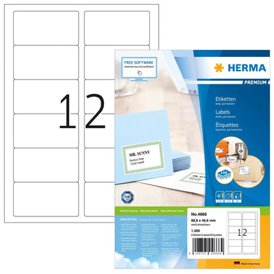 Herma Labels Dirección A4 White 88,9X46,6MM Paper 1200 Units — image 1