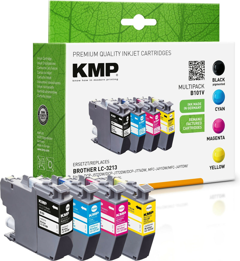 Kmp Cartridge Brother LC3213 Bk, Cyan, Mag, Yel. 4X400 S. B101V Extern Retail