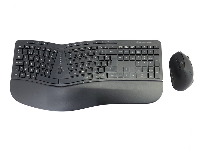 Conceptronic Keyboard And Mouse Combo Wireless Ergonomico ORAZIO20 Spanish