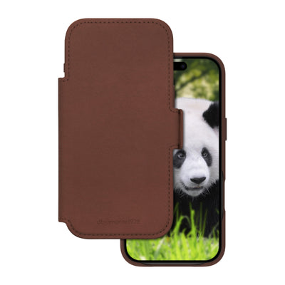DBRAMANTE1928 Lynge Case With Cover Phone Mobile Phone Compatibilidad With Magsafe Leather Grano Entero Bronce — image 1