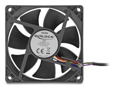 Delock Fan Axial 24V Dc, 80 X 80 X 25MM Black — image 1