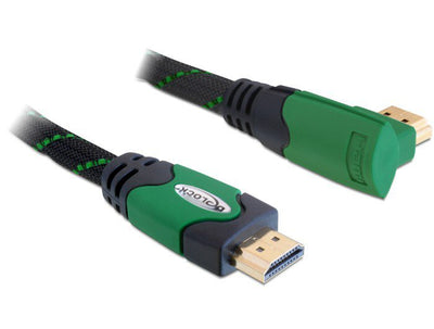 Delock HDMI Cable a Male HDMI a Male Angular 4K 3M Black/Green — image 1